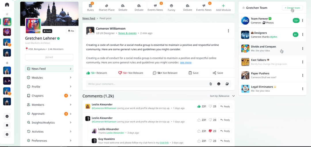Clubwize Platform Screenshot